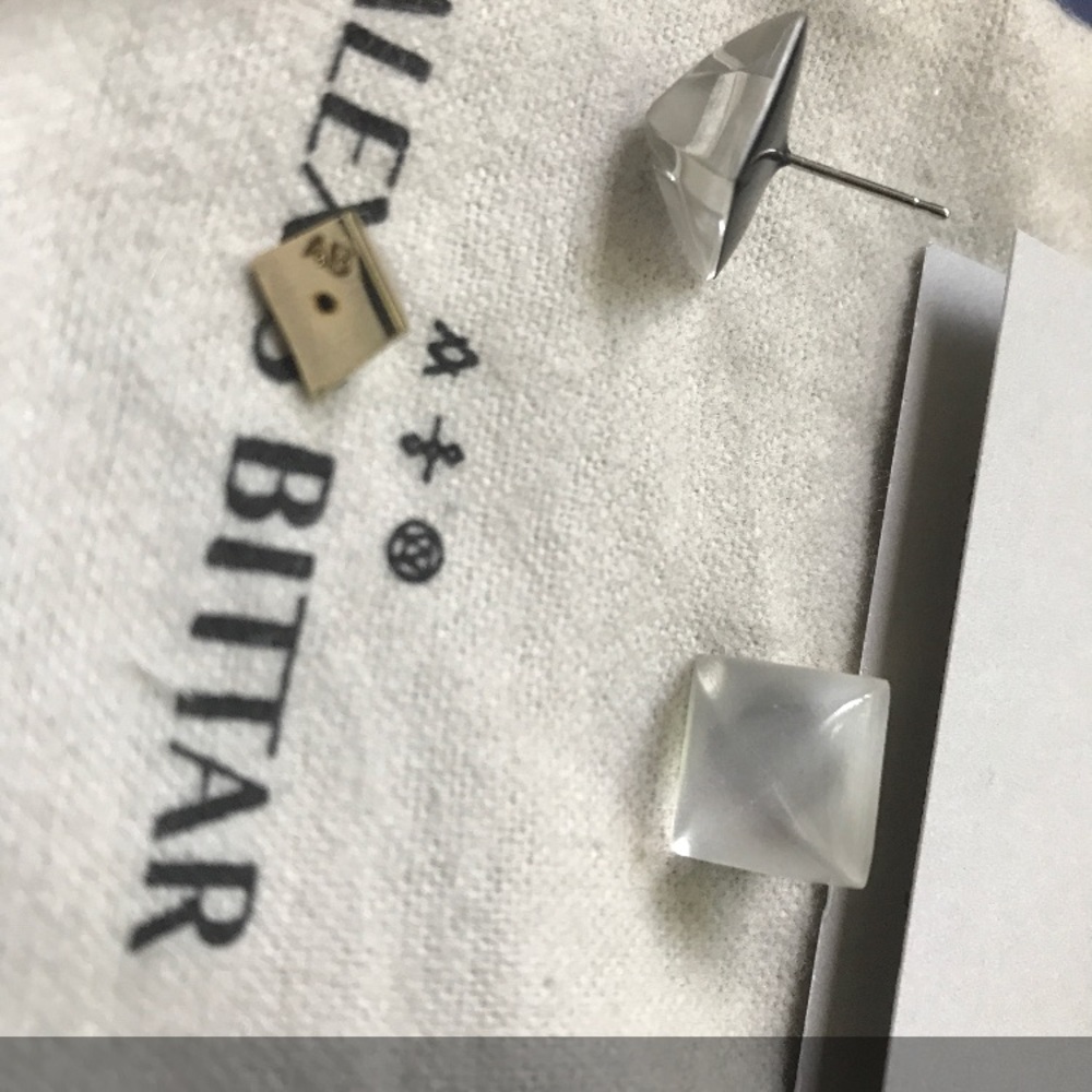 NWT AUTHENTIC ALEXIS BITTAR silver pyramid studs - Picture 3 of 4